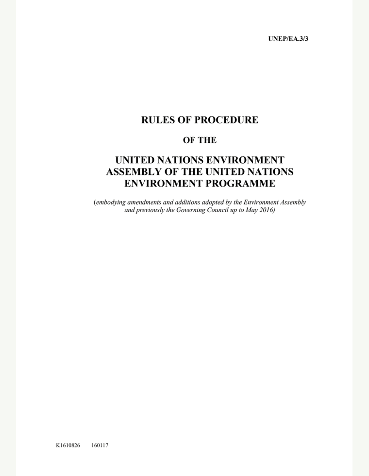 UNEA Rules and Procedures PDF preview